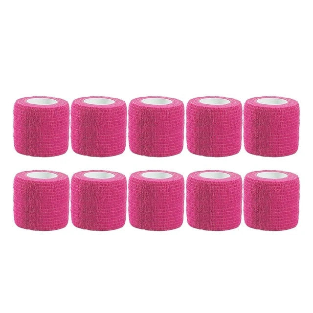 Atadura Elástica Compressiva - Kit 10 Peças Atadura Elástica Compressiva - Kit 10 Peças FutCarioca Rosa 5cm X 4.5 metros 