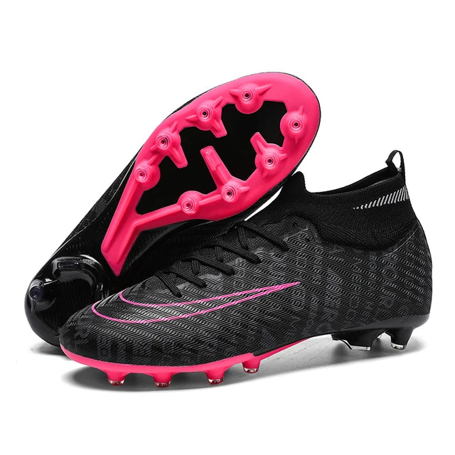 Chuteiras ultraleves para homens, sapatos de futebol, botas de futebol, confortáveis, qualidade superior, transporte da gota, novo FutCarioca Black Rose Red-AG 35 