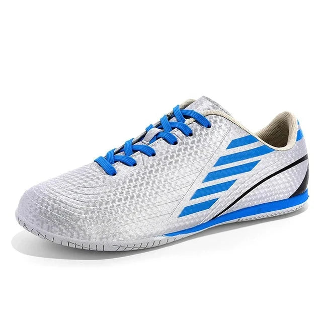 DR.EAGLE-Sapatos de futebol antiderrapantes leves para homens, sapatos de futebol superfly, ao ar livre, respiráveis, treinamento, chaveiros de futebol, calçados esportivos FutCarioca 22036 Silvery 32 