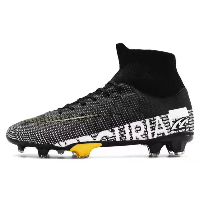 Sapatos de futebol multicoloridos masculinos, botas de futebol de tornozelo alto e baixo, sapatos masculinos ao ar livre, botas de grama antiderrapante, tênis de partida de treinamento, EUR 35-45, TF, FG Importe Go 1313-C-Black 35 